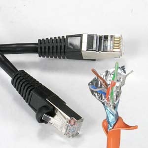 Black 550MHZ InstallerParts Ethernet Cable CAT6 Cable Shielded Professional Series 10Gigabit/Sec Network/High Speed Internet Cable SSTP/SFTP Booted 20 FT 